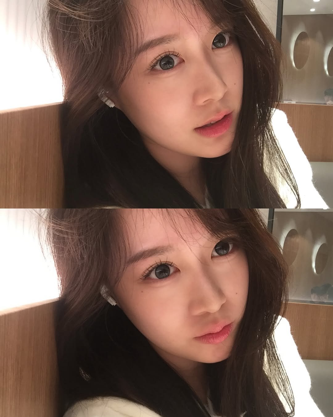 Photo shared by 지히지히 on January 07, 2026 tagging @i.lenol_official. May be a selfie of one or more people, hair and text.