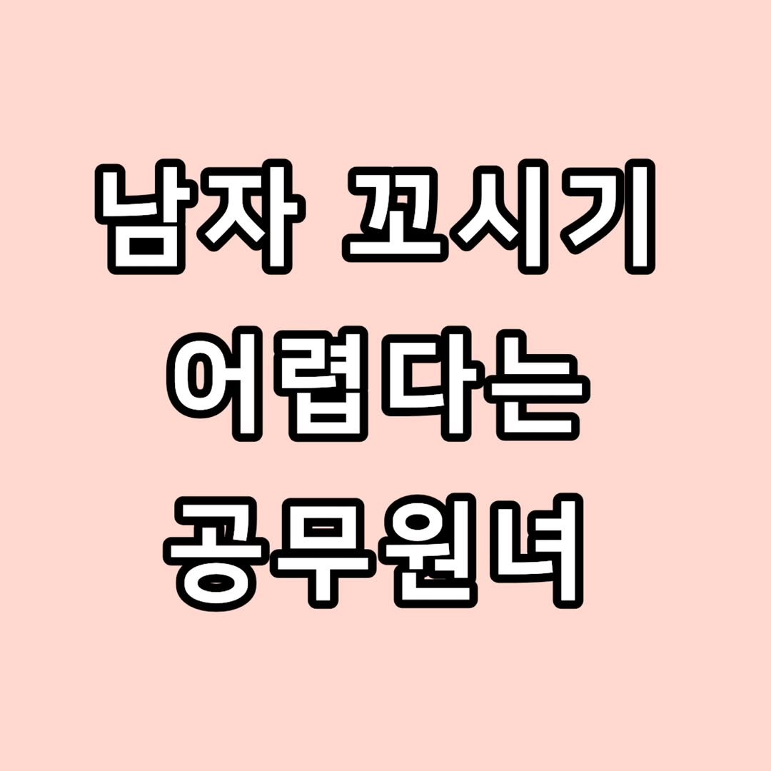 Photo by 짤오빠 on April 27, 2026. May be an image of text that says '남자 꼬시기 어렵다는 공무원녀'.